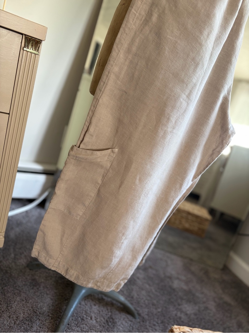 Bryn Walker Casbah Wide Leg Utility Pant 100% Linen Natural Color - Picture 2 of 8